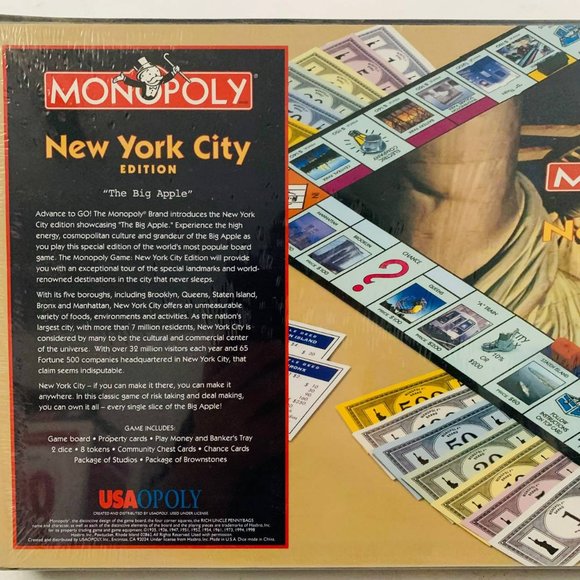 Vintage Monopoly New York City Edition The Big Apple 1998 Board Game New Sealed - Picture 6 of 7